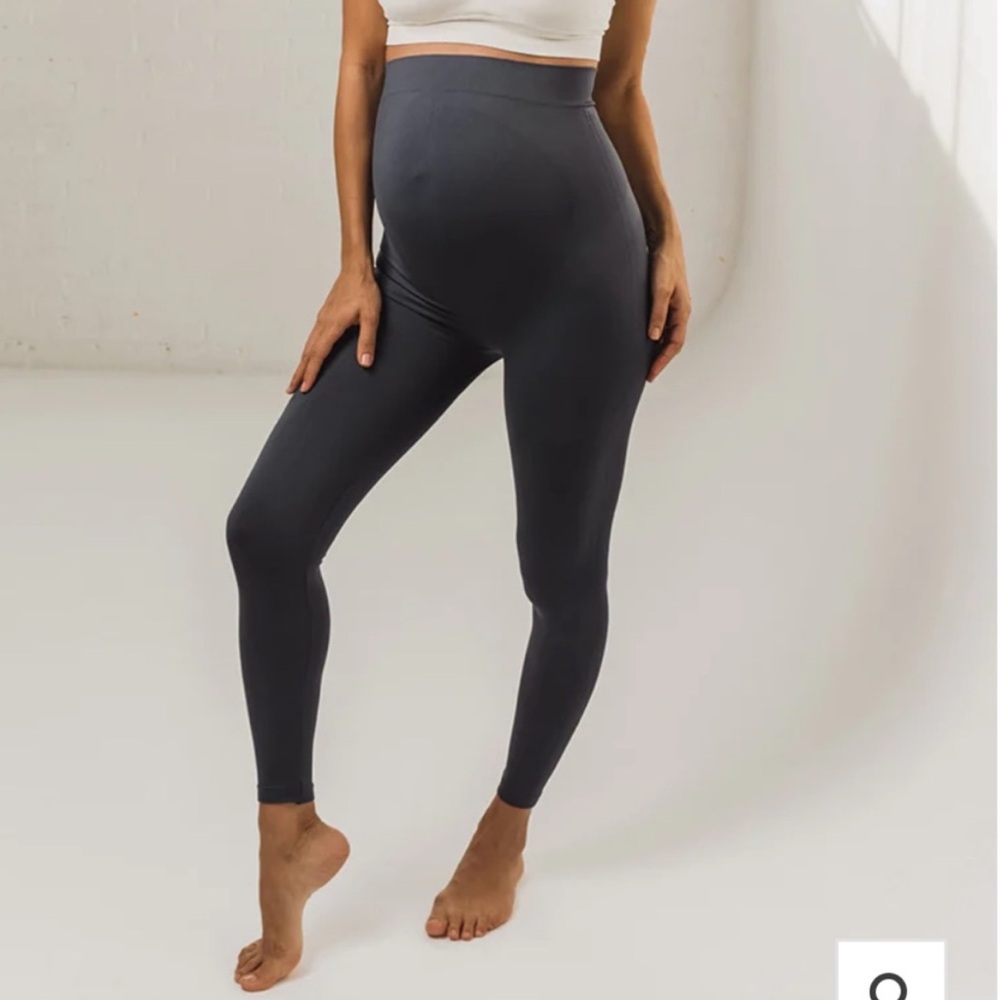 BLANQI Everyday Maternity Belly Support Leggings Full Length Grey Size Large